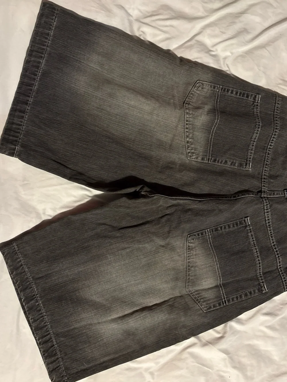 Men's Black Washed Denim Jean Shorts - Relaxed Fit